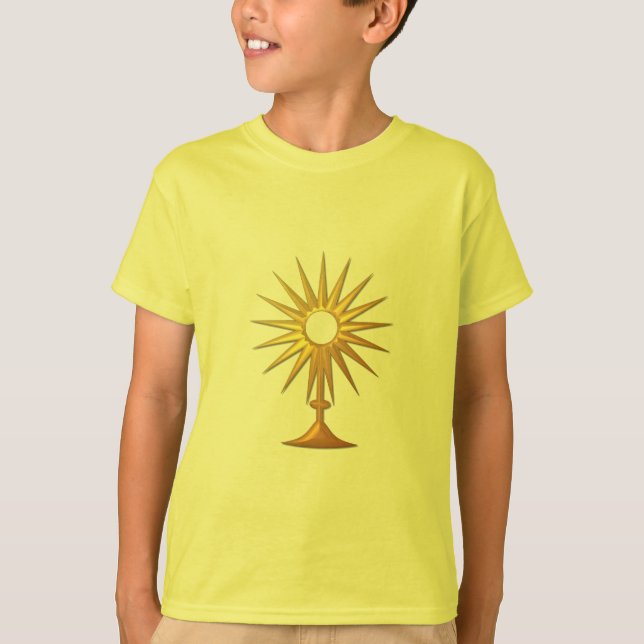 Heiliger Eucharist in der goldenen Monstrance T-Shirt (Vorderseite)