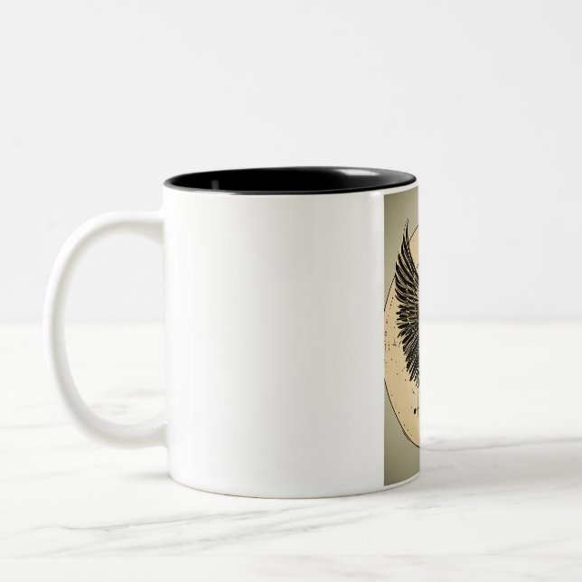 "Heiliger Flug" Zweifarbige Tasse (Links)