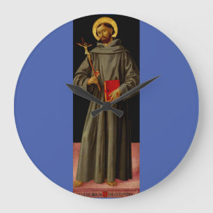 Heiliger Franz von Assisi von Antoniazzo Romano Große Wanduhr