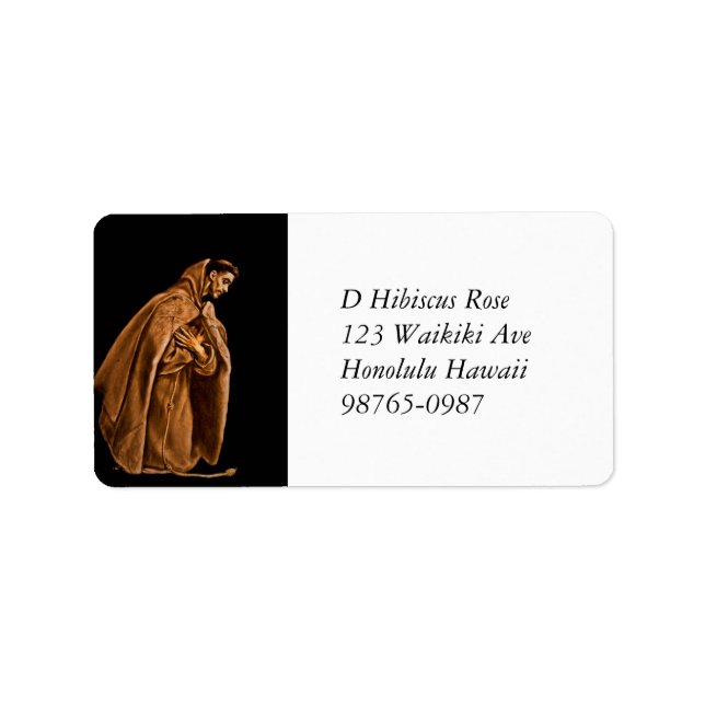 Heiliger Franziskus Adressaufkleber (Vorne)