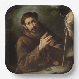 Heiliger Franziskus im Gebet (Christlicher Glaube) Pappteller