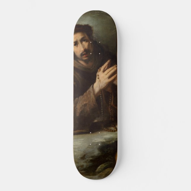 Heiliger Franziskus im Gebet (Christlicher Glaube) Skateboard (Vorderseite)