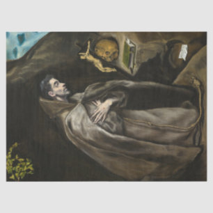 Heiliger Franziskus Kneeling in Meditation von El Seidenpapier