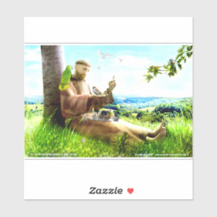 Heiliger Franziskus und die Predigt der Vögel Aufkleber