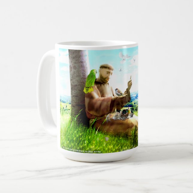 Heiliger Franziskus und die Predigt der Vögel Kaffeetasse (Vorderseite Links)