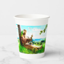 Heiliger Franziskus und die Predigt der Vögel Pappbecher