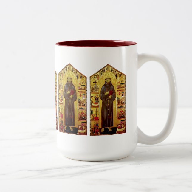 Heiliger Franziskus von Assisi-Renaissance Zweifarbige Tasse (Rechts)