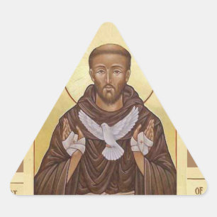 Heiliger Franziskus von AssisiSticker Dreieckiger Aufkleber
