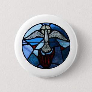 Heiliger Geist Buntglas-Kunst Button