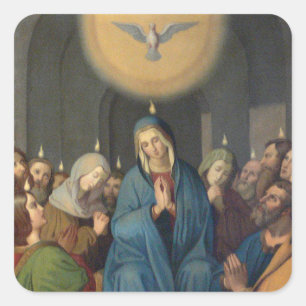 Heiliger Geist Gesegnete Jungfrau Maria Bestätigun Quadratischer Aufkleber