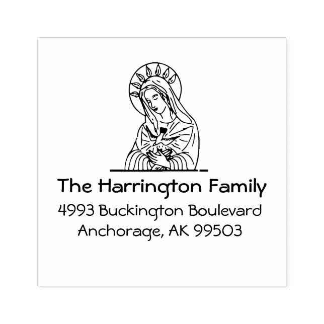 Heiliger Geist Gesegnete Jungfrau Mary Rücksendead Gummistempel (Prägung)