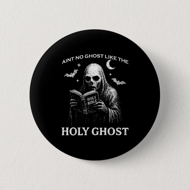 Heiliger Geist Gruseliger Realistischer Abgenutzte Button (Vorderseite)