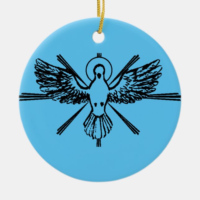 Heiliger Geist in Form von Taube Keramik Ornament (Vorne)