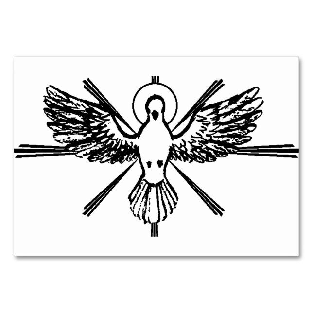 Heiliger Geist in Form von Taube Tischnummer (Vorderseite)