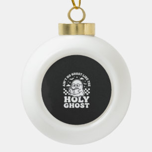 Heiliger Geist Retro Halloween-Geist-Design_1 Keramik Kugel-Ornament