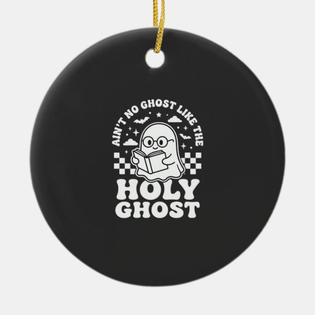 Heiliger Geist Retro Halloween-Geist-Design_1 Keramik Ornament (Vorne)