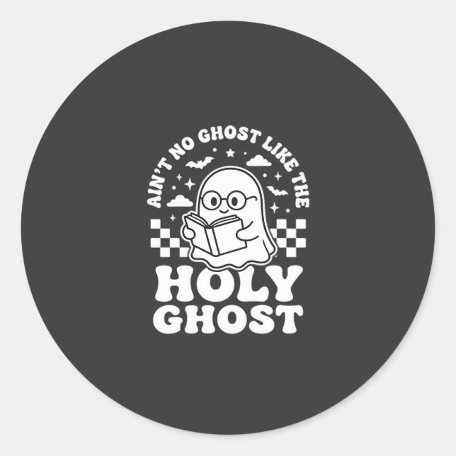 Heiliger Geist Retro Halloween-Geist-Design_1 Runder Aufkleber (Vorderseite)