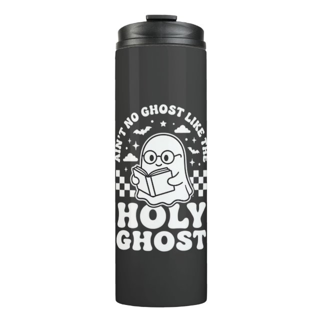 Heiliger Geist Retro Halloween-Geist-Design_1 Thermosbecher (Vorderseite)