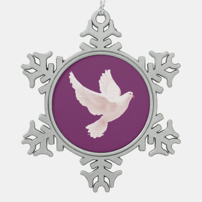 Heiliger Geist Schneeflocken Zinn-Ornament (Vorderseite)