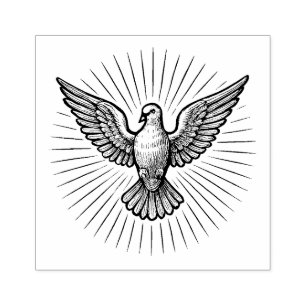 Heiliger Geist-Taube-Rays katholisch Gummistempel