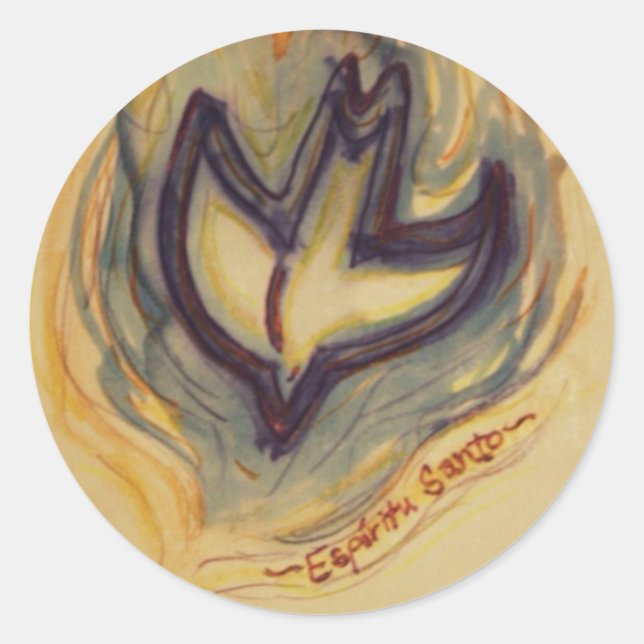 Heiliger Geist-Taube Runder Aufkleber (Vorderseite)