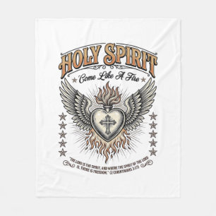 Heiliger Geist Vintage Gravur Flügel Herz Shirt_1 Fleecedecke