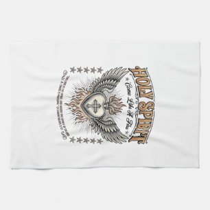 Heiliger Geist Vintage Gravur Flügel Herz Shirt_1 Geschirrtuch