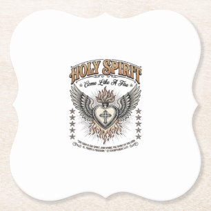 Heiliger Geist Vintage Gravur Flügel Herz Shirt_1 Untersetzer