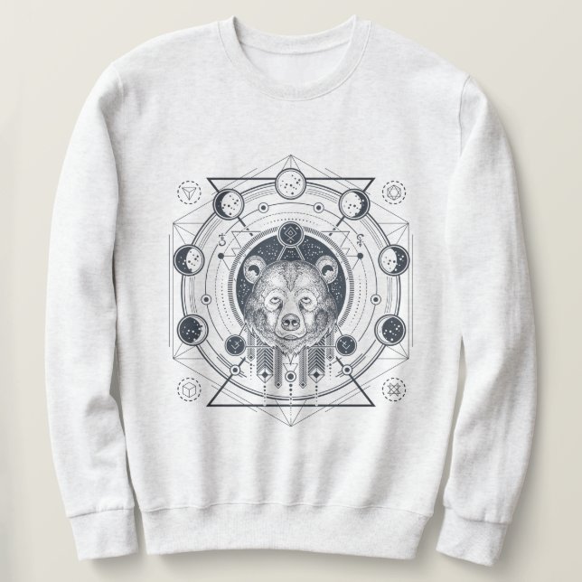 Heiliger Geometry-Bär Sweatshirt (Design vorne)