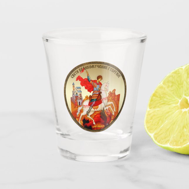 Heiliger Georg der Großmärtyrer Schnapsglas (Vorderseite)