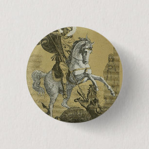 Heiliger Georg – Premium "Sunburst Gold" Art Button