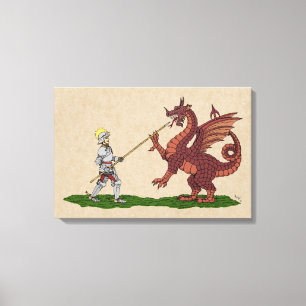 Heiliger Georg und der Drache aus dem 15. Jahrhund Leinwanddruck