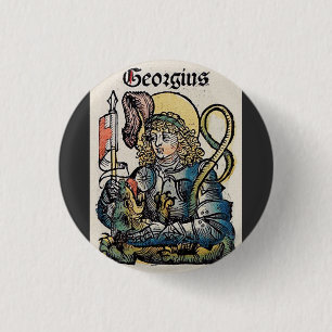 Heiliger Georg und der Drache Großmärtyrer Button