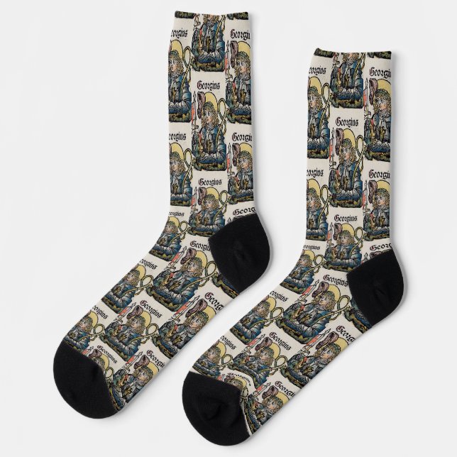 Heiliger Georg und der Drache Großmärtyrer Socken (Linkes Detail)