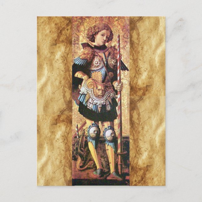 HEILIGER GEORG UND DRACHE POSTKARTE (Vorderseite)