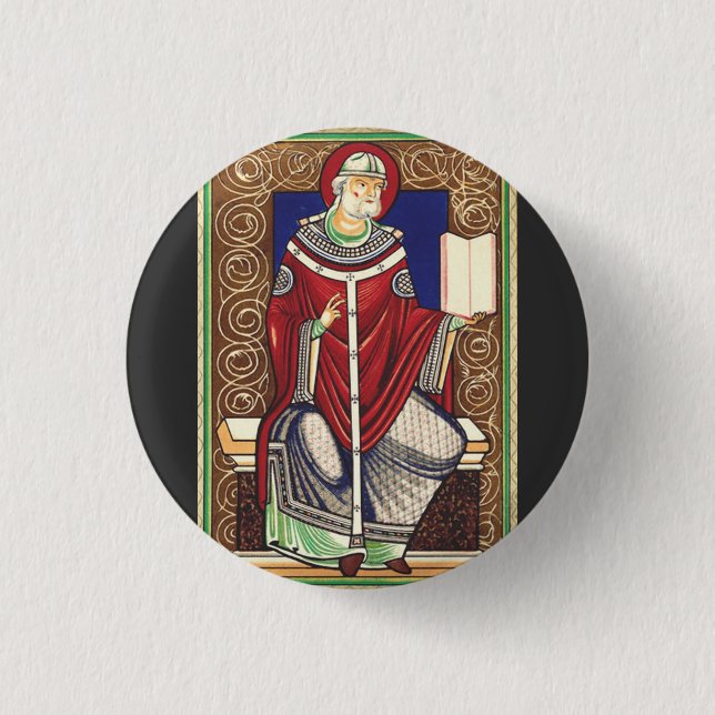 Heiliger Gregor der Große Kirchenlehrer Button (Vorderseite)