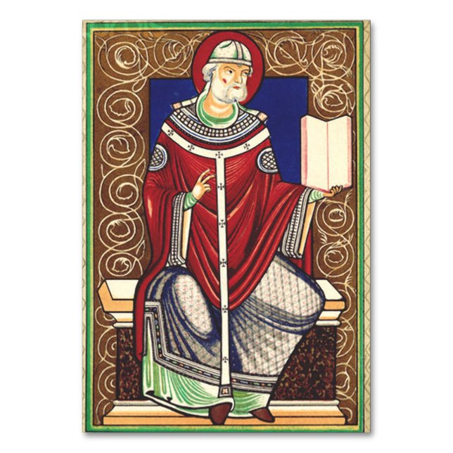 Heiliger Gregor der Große Kirchenlehrer Tischnummer (Vorderseite)