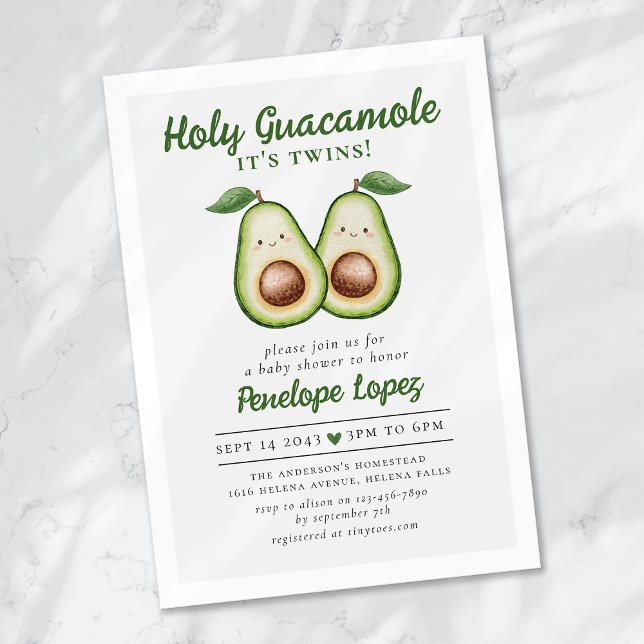 Heiliger Guacamole Es ist Twins Baby Dusche Einladung (Von Creator hochgeladen)