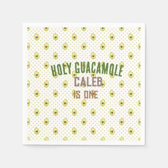 Heiliger Guacamole Fiesta Avocado 1. Geburtstag Pa Serviette (Vorderseite)