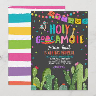 Heiliger Guacamole Fiesta Cactus Brautparty Einladung