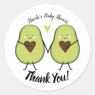 Heiliger Guacamole Herz Avocado Baby Shower Zwilli Runder Aufkleber