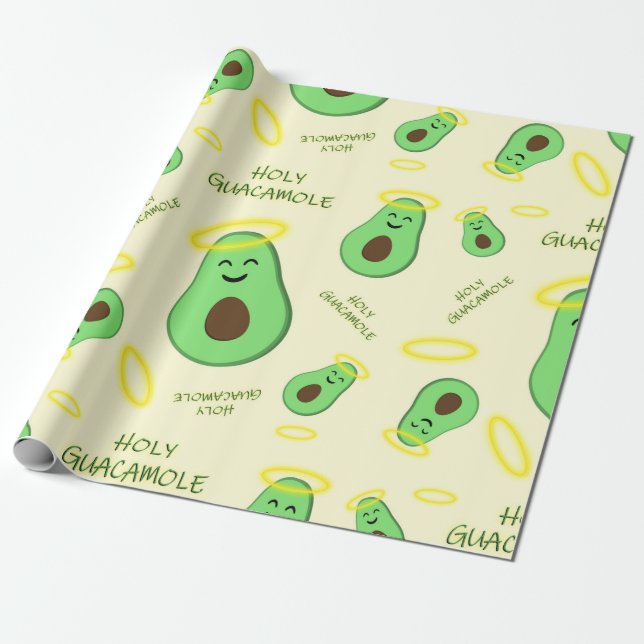 Heiliger Guacamole niedlicher Avocado Geschenkpapier (Ungerollt)
