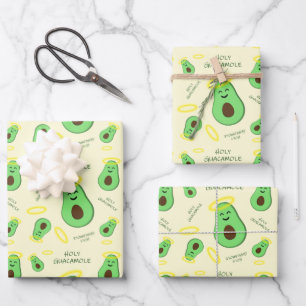 Heiliger Guacamole niedlicher Avocado Geschenkpapier Set