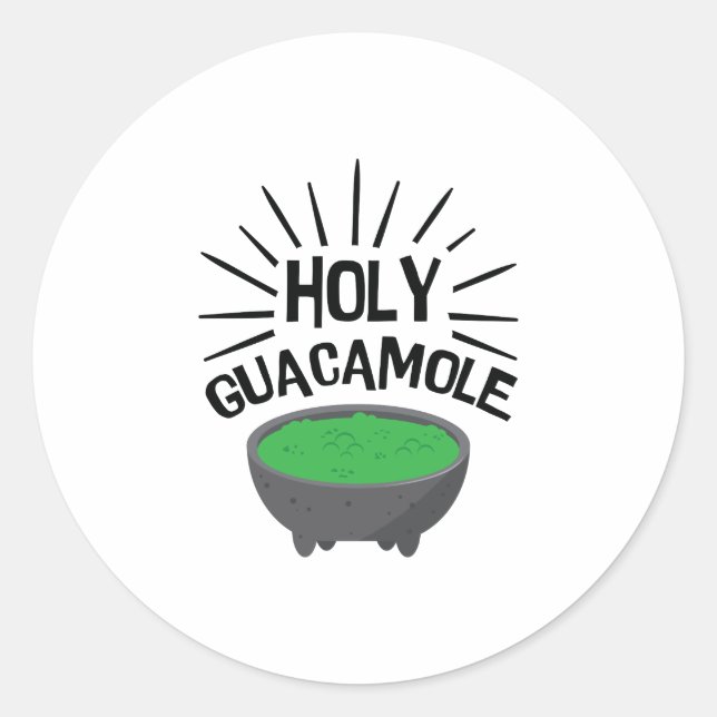 Heiliger Guacamole-Salat-lustige Guacamole-Avocado Runder Aufkleber (Vorderseite)