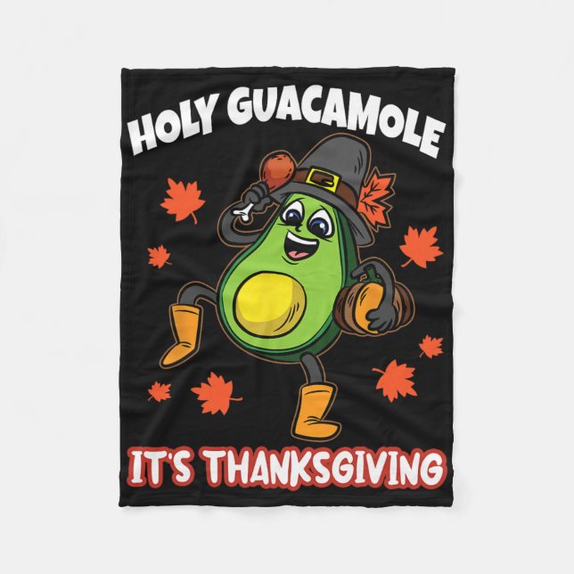 Heiliger Guacamole Sein Erntedank Avocado Pilgrim  Fleecedecke (Vorderseite)