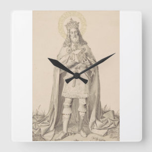 Heiliger Heinrich II. der Heilige Römische Kaiser Quadratische Wanduhr