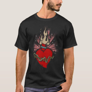 Heiliger Herz-Tätowierungs-T - Shirt