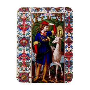 Heiliger Hubert von Lüttich mit dem Hirsch  Magnet