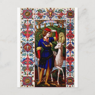 Heiliger Hubert von Lüttich mit dem Hirsch  Postkarte
