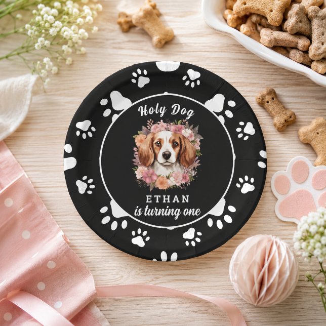 Heiliger Hund, ich bin einer | Hunde Mädchen 1. Ge Pappteller (Holy Dog, I'm One | Dog Girl 1st Birthday Paper Plates)